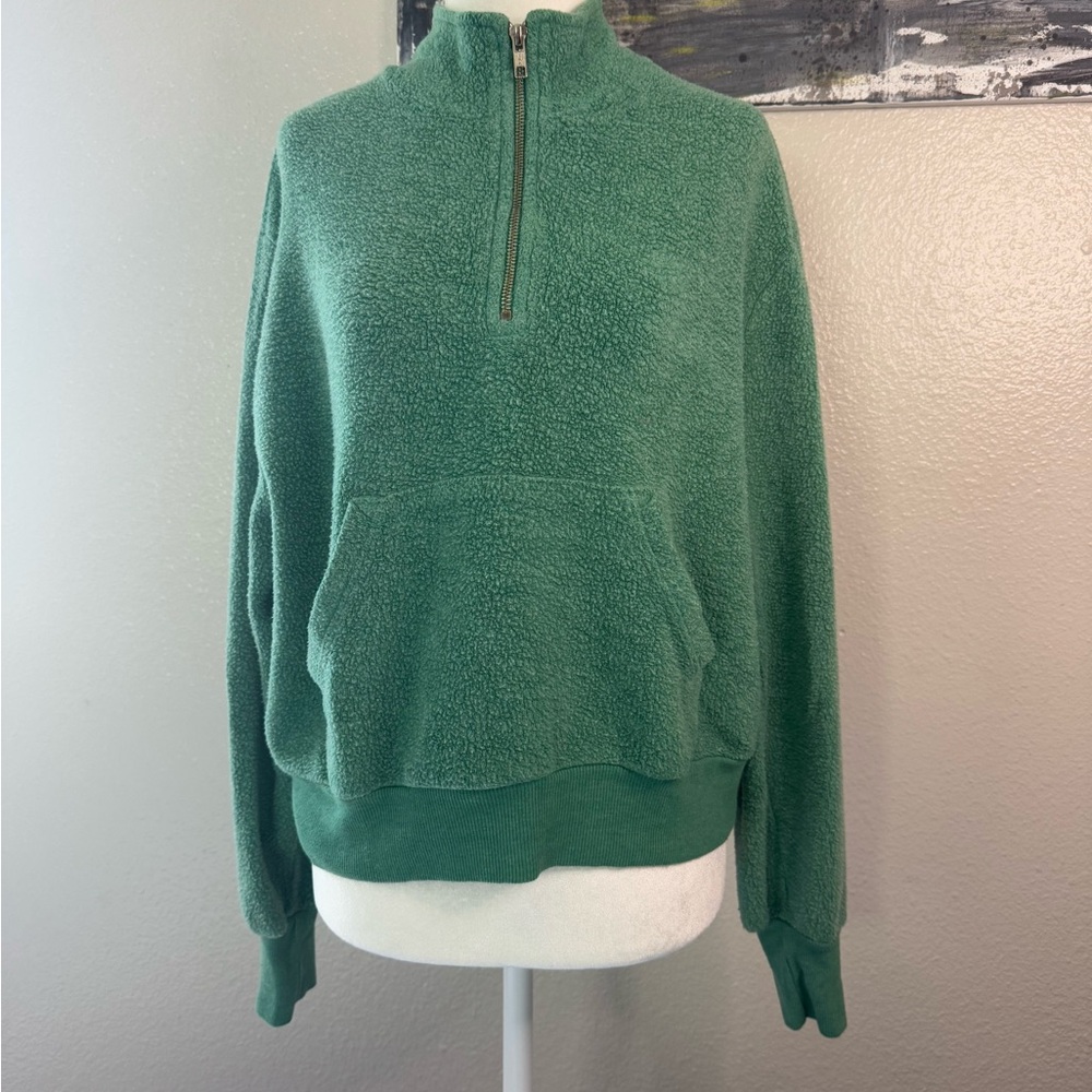 WildfoxGreen Quarter-Zip Women's Sweater